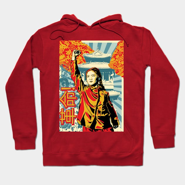 China Revolution Stencil Art Hoodie by THE MARFIN